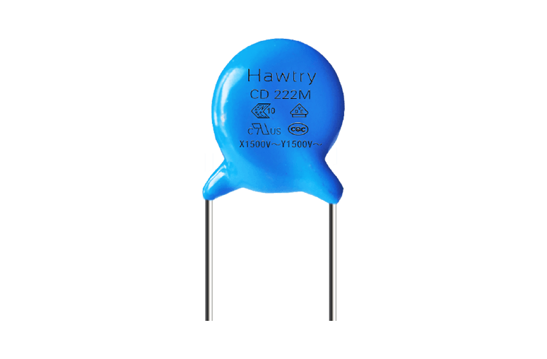Y1 Safety Certified Ceramic Capacitor, 2.2n ±20%, 222M500VAC, Lead Pitch：10mm